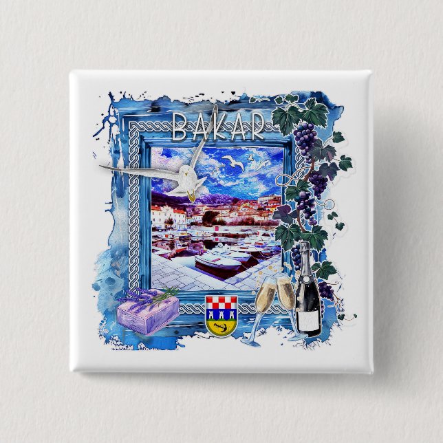 Bakar 15 Cm Square Badge (Front)