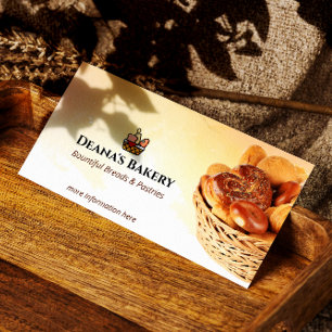 Bake Bakery Business   Warm Bread Basket Business Card