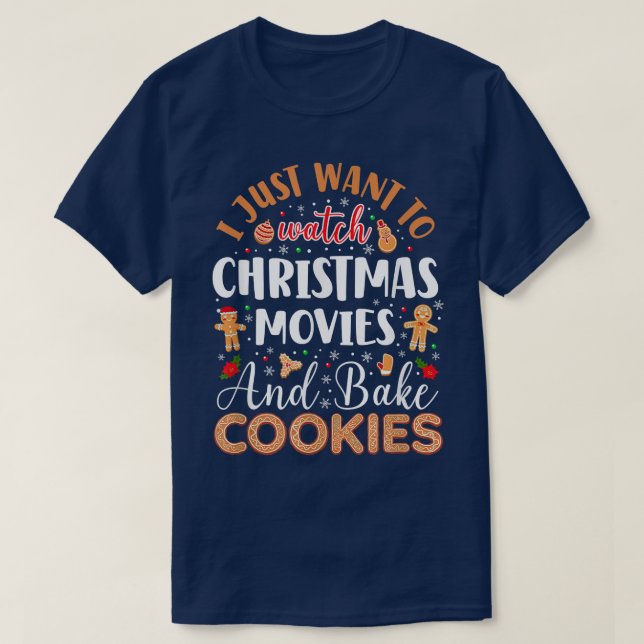 Bake Baking Christmas Movie Cookie Gingerbread Man T-Shirt (Design Front)