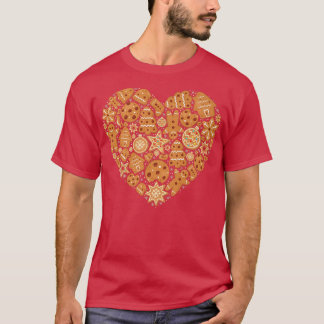 Bake Baking Gingerbread Man Christmas Cookie Heart T-Shirt