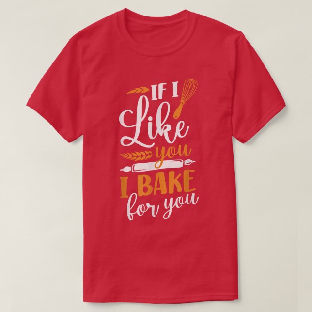 Bake Baking Whisk Rolling Pin T-Shirt (Design Front)