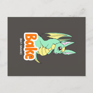 Bake (Bat + Snake) Postcard
