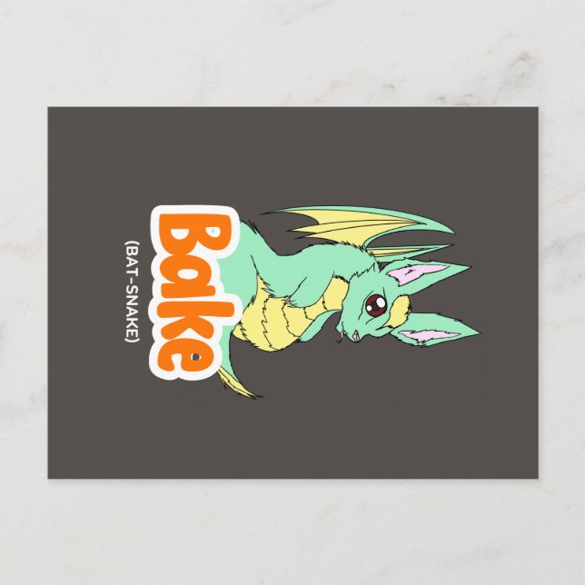 Bake (Bat + Snake) Postcard (Front)