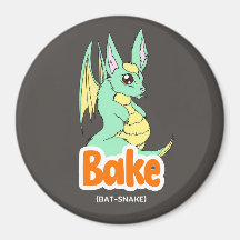 Bake (Cat + Bake) Cute Circle and Square Magnet