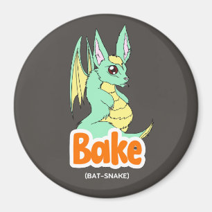 Bake (Cat + Bake) Cute Circle and Square Magnet