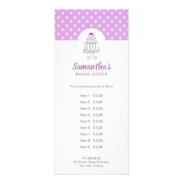 Bake Goods Bakery Rack Card (Front)