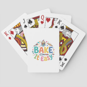 Bake It Easy – Retro Baking Pun T-Shirt Playing Cards