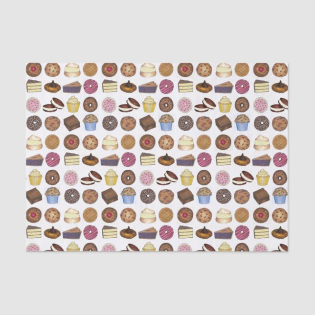 Bake Sale Cookie Cake Pie Doughnut Brownie Muffin Tissue Paper (Front)