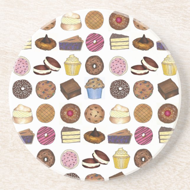 Bake Sale Cupcake Brownie Pie Cake Baked Good Food Coaster (Front)