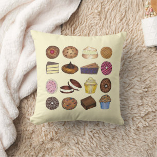 Bake Sale Cupcake Brownie Pie Cake Baked Goods Cushion