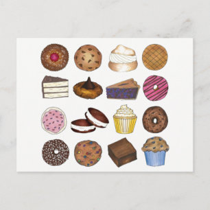 Bake Sale Cupcake Brownie Pie Cake Baked Goods Postcard