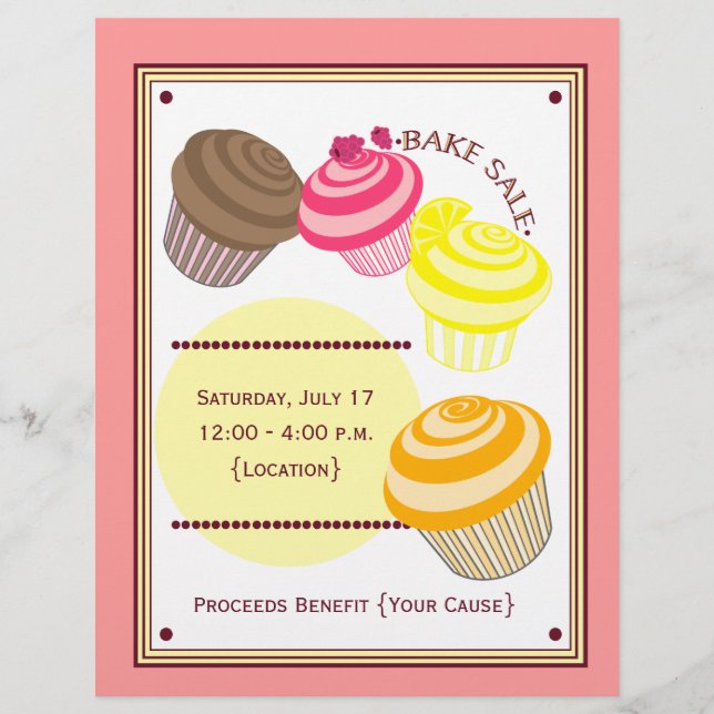 Bake Sale Flyer - Cupcakes (Front)