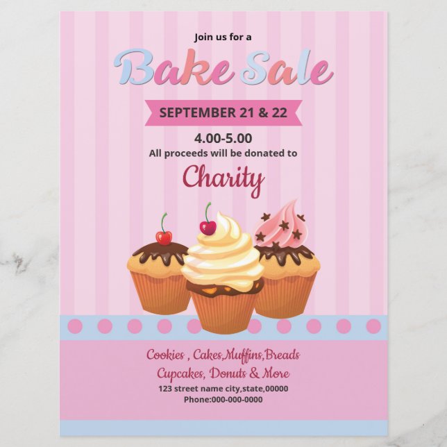 Bake Sale Flyer  Template (Front)