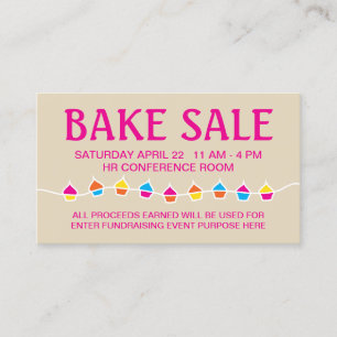 bake sale flyers business card