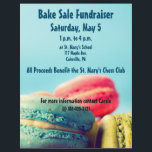 Bake Sale Fundraiser Flyer Colourful Macarons<br><div class="desc">Promote your bake sale fundraiser in style with these flyers featuring a photo illustration of some yummy looking macarons in blue, pink and green against a bright sky blue background. Fill in the blank fields make it easy to personalise these flyers with your organisation and event info. Want coordinating products...</div>