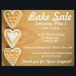 Bake Sale Fundraiser Flyer Horizontal Cookies<br><div class="desc">Promote your bake sale fundraiser in style with these flyers with a horizontal layout featuring a warm and inviting style with a photo illustration of a some sweet looking heart-shaped cookies against a natural wood background. Fill in the blank fields make it easy to personalise these flyers with your organisation...</div>