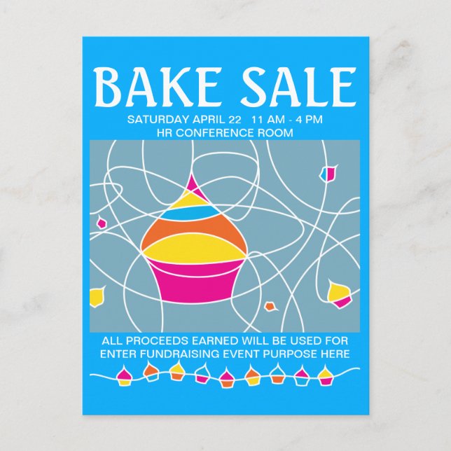 bake sale handbill flyers postcard (Front)