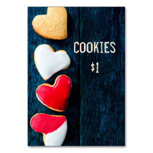 Bake Sale Price Table Sign Dark Background Table Number