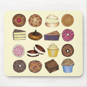 Bake Sale Treats Cupcake Cookie Pie Brownie Donut Mouse Mat