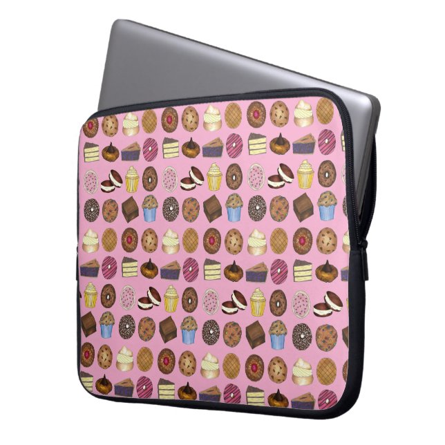 Bake Sale Treats Cupcake Cookie Pie Brownie Laptop Sleeve (Front Left)