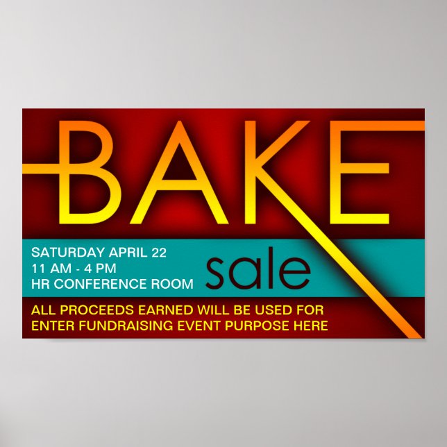 bake sale (typographic) poster (Front)