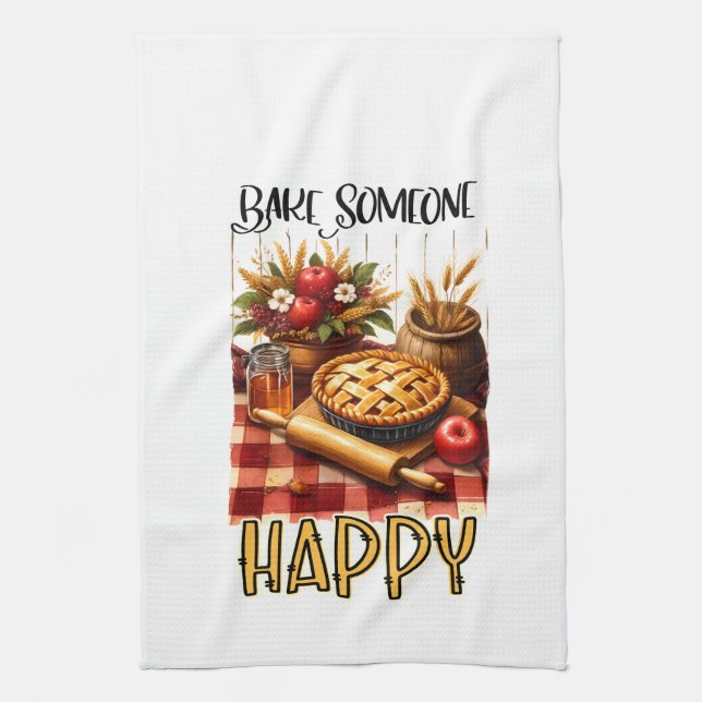 Bake Someone Happy! Tea Towel (Vertical)