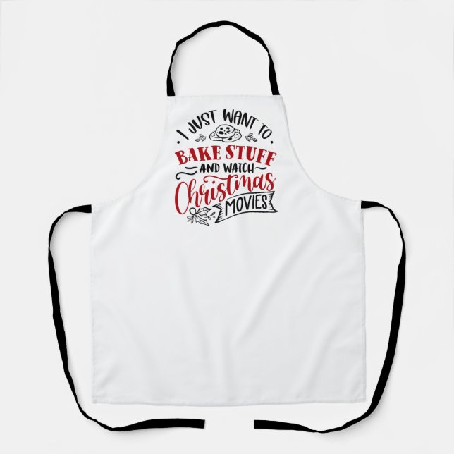 Bake Stuff Watch Movies Christmas Apron (Front)