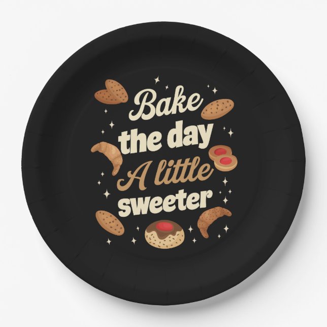 Bake the day a little sweeter paper plate (Front)
