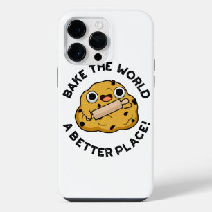 Bake The World A Better Place Cute Baking Pun iPhone 14 Pro Max Case
