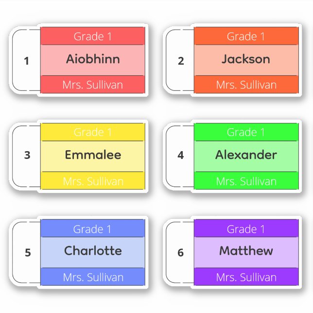 Bake to School Custom Multiple Name Stickers  (Front)