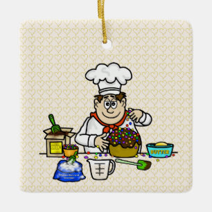 Bake With Love Funny Christmas Ornament