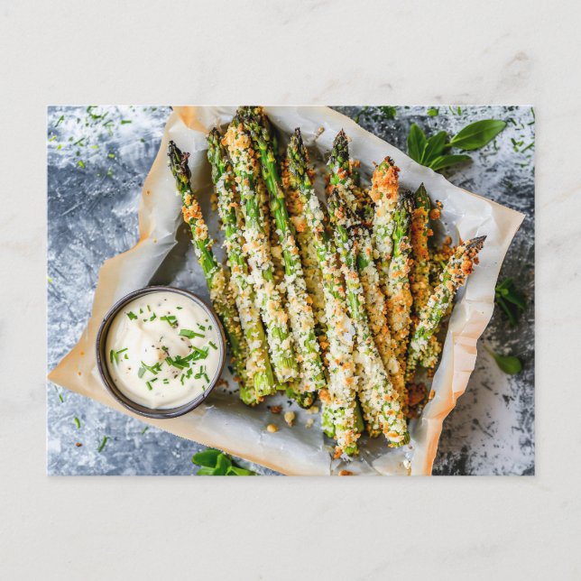Baked Asparagus with Parmesan Crust Holiday Postcard (Front)