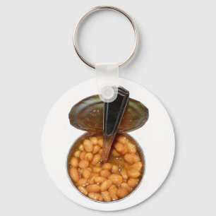 Baked Beans in Tin Can with Spoon Key Ring