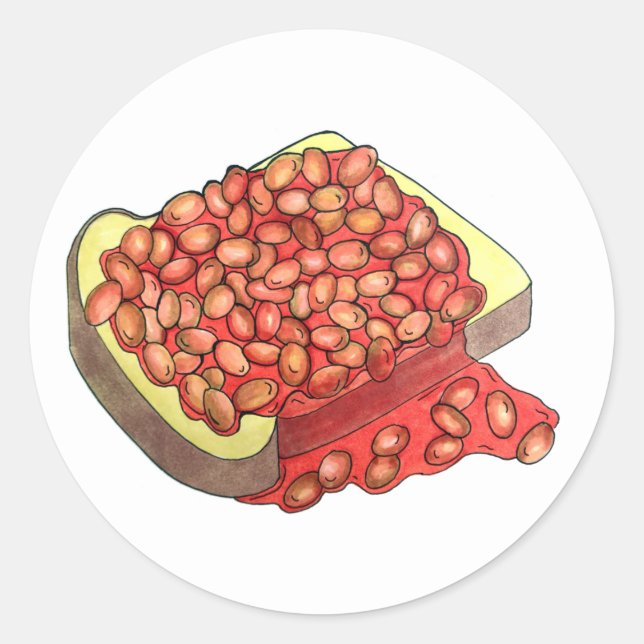 Baked Beans on Toast UK British Cuisine Food Classic Round Sticker (Front)