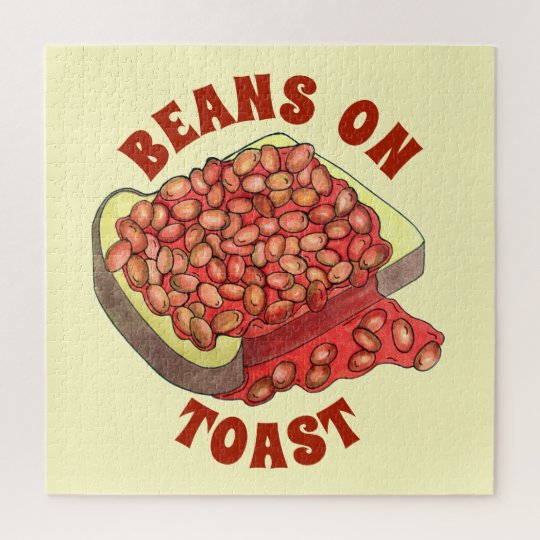 Baked Beans on Toast UK British Cuisine Food Jigsaw Puzzle Zazzle.co.uk