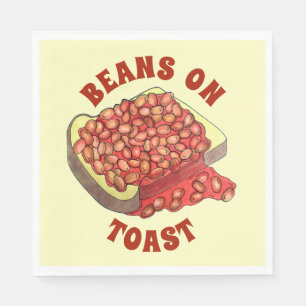 Baked Beans on Toast UK British Cuisine Food Napkin
