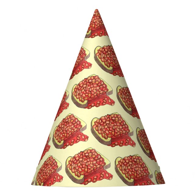 Baked Beans on Toast UK British Cuisine Food Party Hat (Front)