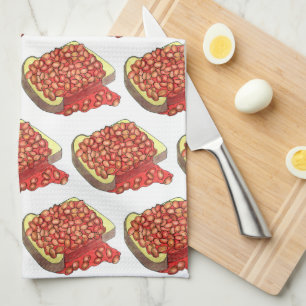 Baked Beans on Toast UK British Cuisine Food Tea Towel