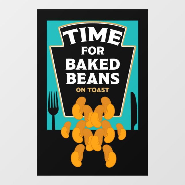 Baked Beans On Toast Window Cling (Sheet)