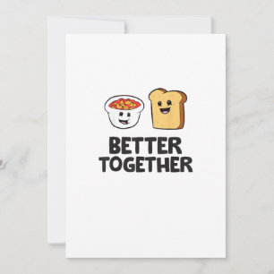 Baked Beans Toast Better Together Love Food Graphi Holiday Card
