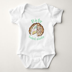 Baked Bombe Alaska Ice Cream Cake Dessert Food Baby Bodysuit