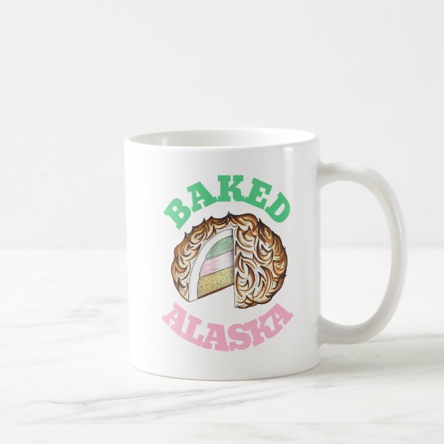 Baked Bombe Alaska Ice Cream Cake Dessert Food Coffee Mug (Right)