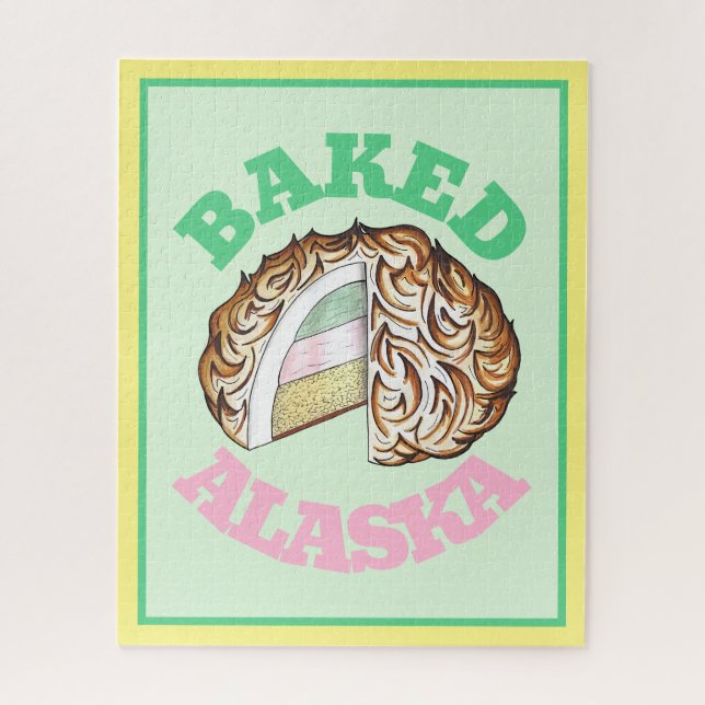 Baked Bombe Alaska Ice Cream Cake Dessert Food Jigsaw Puzzle (Vertical)
