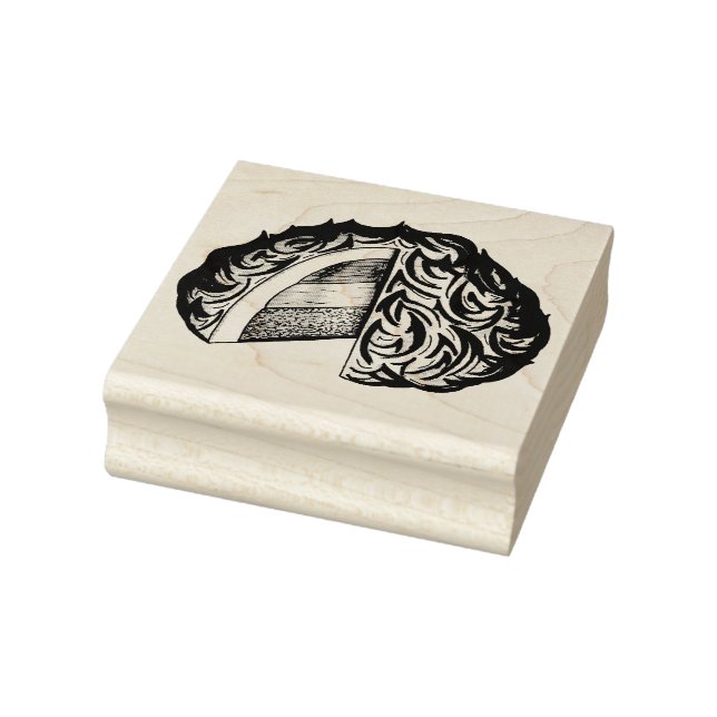 Baked Bombe Alaska Ice Cream Cake Dessert Food Rubber Stamp (Stamp)