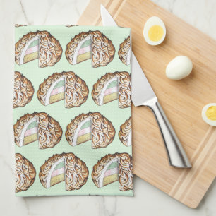 Baked Bombe Alaska Ice Cream Cake Dessert Food Tea Towel