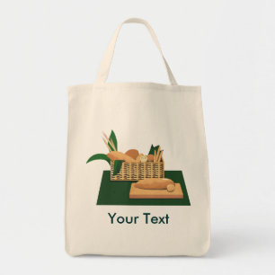 Baked Bread Basket Grocery Tote Bag