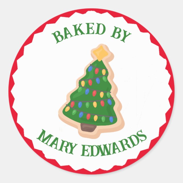 Baked By Christmas Cookie Sticker (Front)
