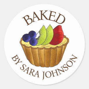 Baked By Homemade Fruit Pie Tart Dessert Pastry Classic Round Sticker