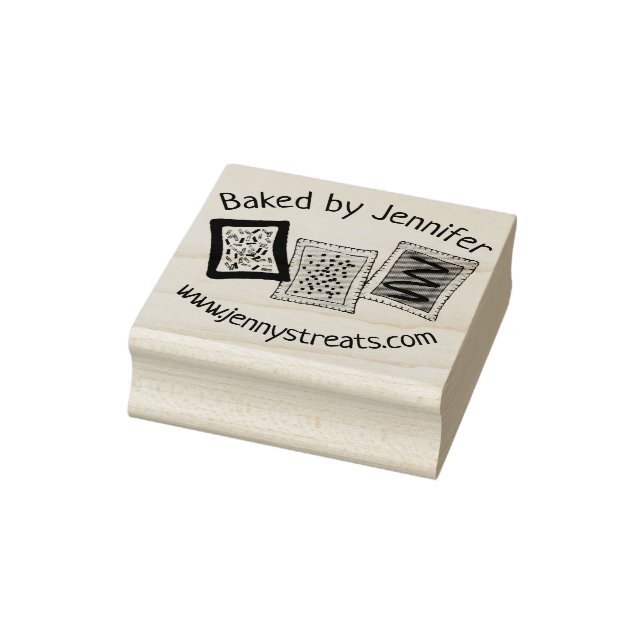 Baked By Personalised Bakery Toaster Pastry Pies Rubber Stamp (Stamp)