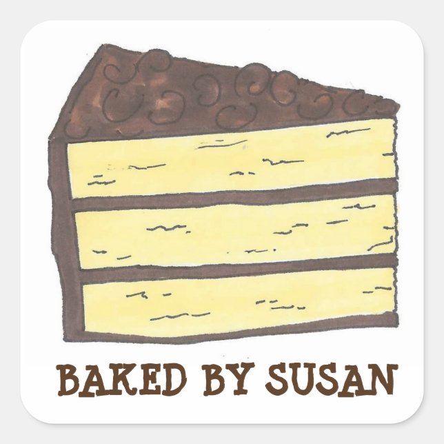 Baked by Personalised Layer Cake Baking Stickers (Front)